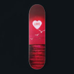 Skate Amor Sunset - Romântico - Vermelho Negro - Persona<br><div class="desc">Sunset Love - adicione seu texto / nome / mais..</div>