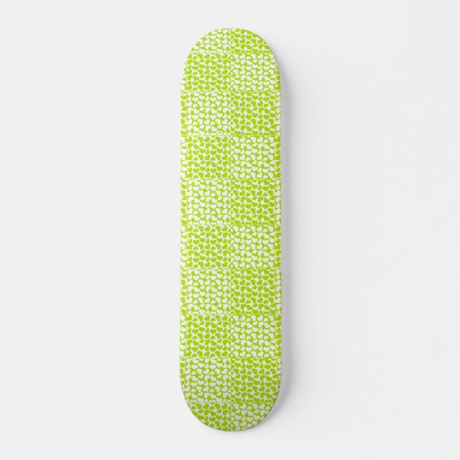 Skate Amor verificado em Verde limão e branco (Frente)