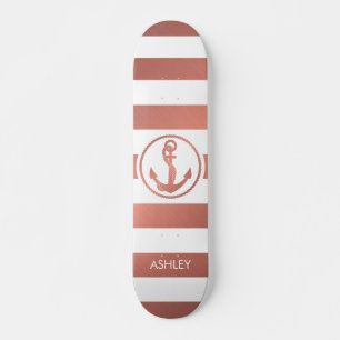 Skate Âncora Rosa Dourada