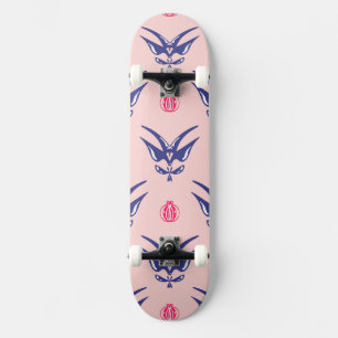 Skate Andorinha Azul & Coração Rosa