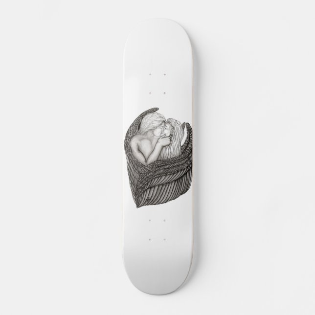 Skate Angels Kissing, Design preto e branco (Frente)