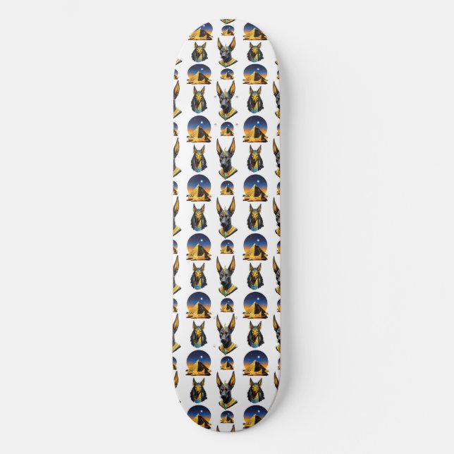 Skate Antiga Pirâmide do Egito, Anubis - Design (Frente)