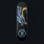 Skate *~* AP88 Azul de Boca Metálica Elementar do Dragão<br><div class="desc">(Pesquise no código AP88 para localizar itens semelhantes ) Transferência fácil para outros produtos Zazzle. Element DRAGON (DRAGÃO de elemento) com ANEL de FIRE / FLAMES / FLAME e MONOGRAMA INICIAL para seu nome - Mantenha ou edite ou exclua o texto. Este famoso skate tradicional chinês estilo personalizado pro Element...</div>