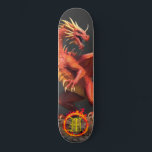 Skate *~* AP88 Círculo do Dragão Elementar de Fogo<br><div class="desc">(Pesquise no código AP88 para localizar itens semelhantes ) Transferência fácil para outros produtos Zazzle. Element DRAGON (DRAGÃO de elemento) com ANEL de FIRE / FLAMES / FLAME e MONOGRAMA INICIAL para seu nome - Mantenha ou edite ou exclua o texto. Este famoso skate tradicional chinês estilo personalizado pro Element...</div>
