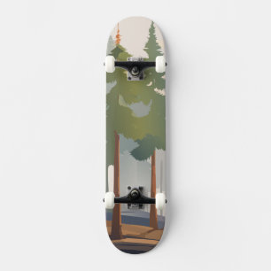 Skate Aquarela Florestal Vermelho Suave da Sequoia Estét