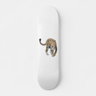 Skate aquarela leopardo gato da selva animal pintado ver