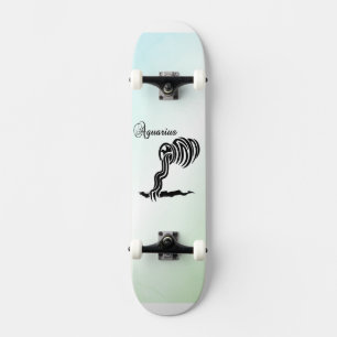 Skate Aquário Signo do Zodíaco e Símbolo Azul Verde