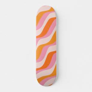 Skate Arco-Íris Abstrato cor-de-laranja cor-de-rosa