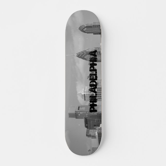 Skate Arranha-céus, preto e branco (Frente)