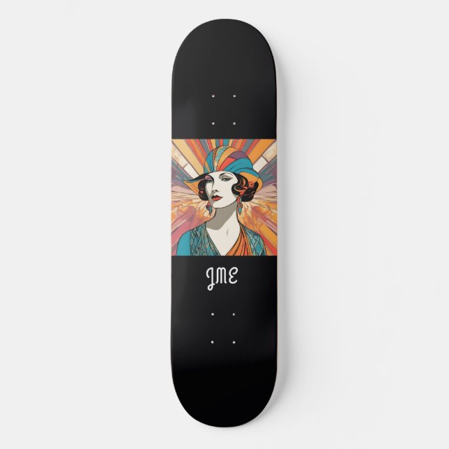 Skate Art Deco Imagem Inspirada Na moda Monograma (Frente)