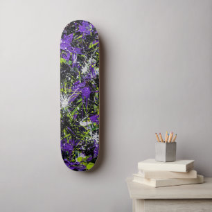 Skate Arte abstrata de grafite néon de limão roxo