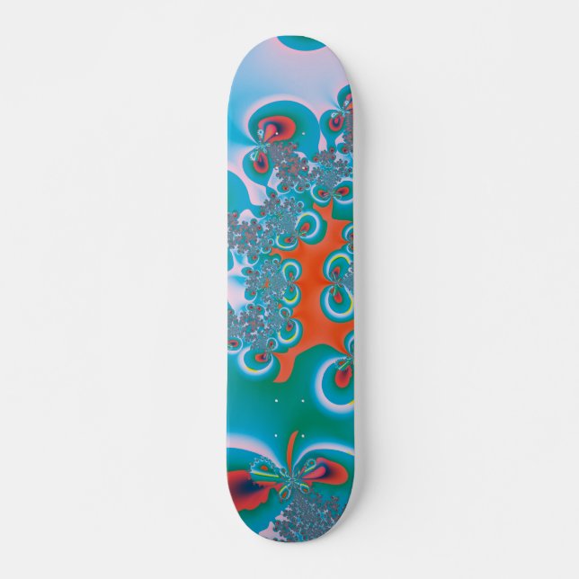 Skate Arte Abstrata Jardim de Primavera (Frente)