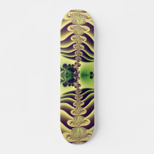 Skate Arte Abstrata Simetria Fractal Verde Lima