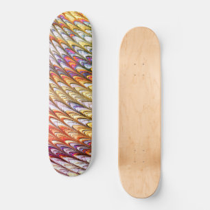 Skate Arte Abstrato Colorido de Ondas Psicodélicas Boêmi