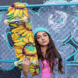 Skate Arte Amarelo na moda Bright em Girassol