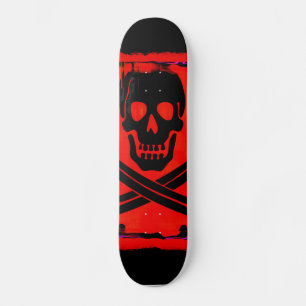 Skate Arte Assustadora de Caveira com Espadas Cruzadas