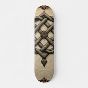 Skate Arte celta e esplendor floral em tons quentes.