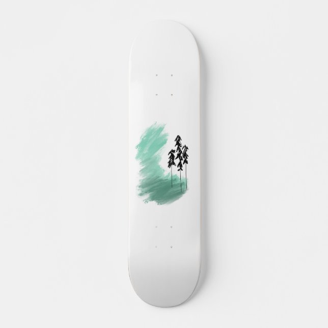 Skate arte de árvore verde escandinava simples menta mod (Frente)