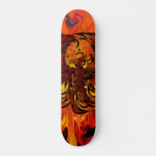 Skate Arte de Fogo do Fênix Ascendente com Chama de Pint