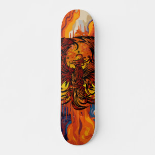 Skate Arte de Fogo do Fênix Ascendente com Pintura de Ch