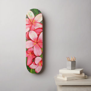Skate Arte de Frangipani Tropical Rosa