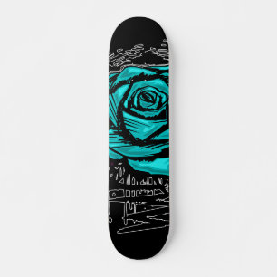 Skate Arte de Grafite Rosa Áspero Teal • Estilo Urbano d