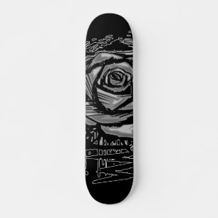 Skate Arte de Grafite Rosa Cinza Rústico • Estilo de Rua