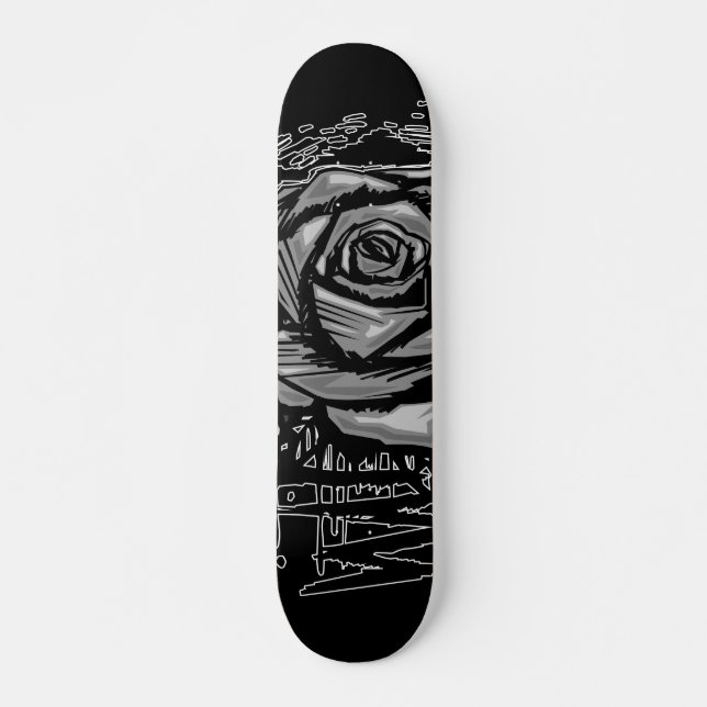 Skate Arte de Grafite Rosa Cinza Rústico • Estilo de Rua (Frente)