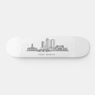 Skate Arte de Linha da Silhueta Minimalista de Fort Wort