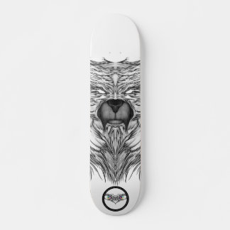 Skate Arte de linhas simétricas surreais, preto e branco