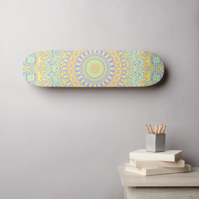 Skate Arte de Mandala Boho Ecletica Colorida Excêntrica (Arte de parede (Horz))