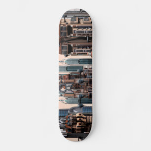 Skate Arte de Paisagem Urbana Futurista Pastel Fantasia