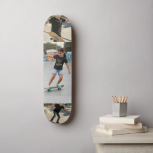 Skate Arte de Parede Personalizada com 3 Fotos   Foto Pe