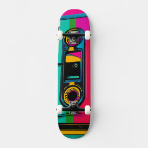 Skate Arte de pop de cassete com estilo retrô dos anos 8
