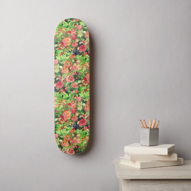 Skate Arte de rosas vermelhas (Arte de parede)