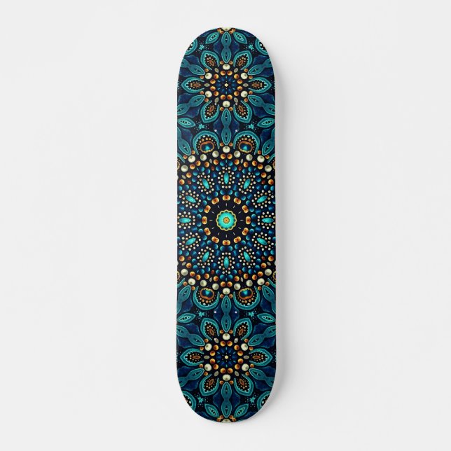 Skate Arte de Rua Mandala Abstrata (Frente)