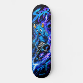 Skate Arte de Rua Neon Azul Monstro Lightning Rush