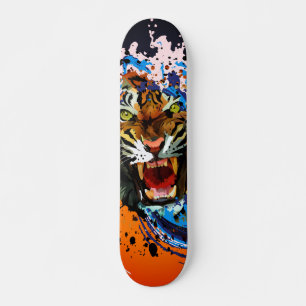 Skate Arte de Rua Onda de Surf Roar Tigre Pintura