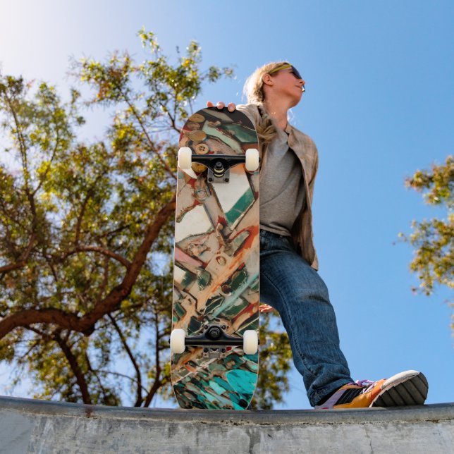 Skate Arte em Mosaico Colorido (Ao ar livre 1)