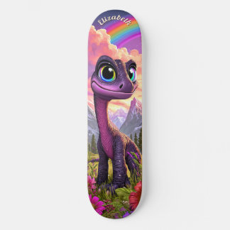 Skate Arte Fantasia Infantil Dinossauro Rosa Fofo