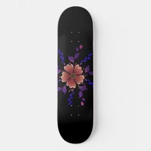 Skate Arte Floral Folclórica Caprichosa em Cobre e Roxo
