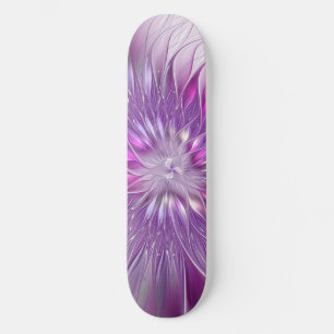 Skate Arte fractal abstrata da paixão da flor roxa rosa