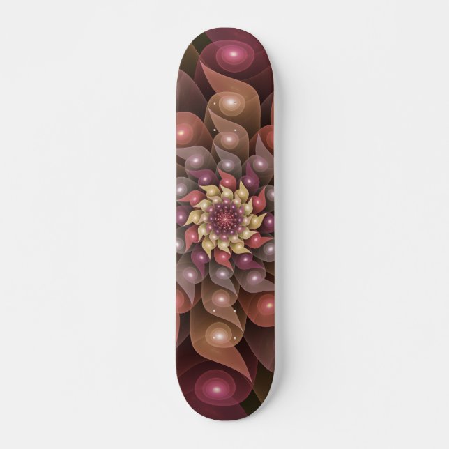 Skate Arte fractal abstrata moderna surrealista brilhant (Frente)