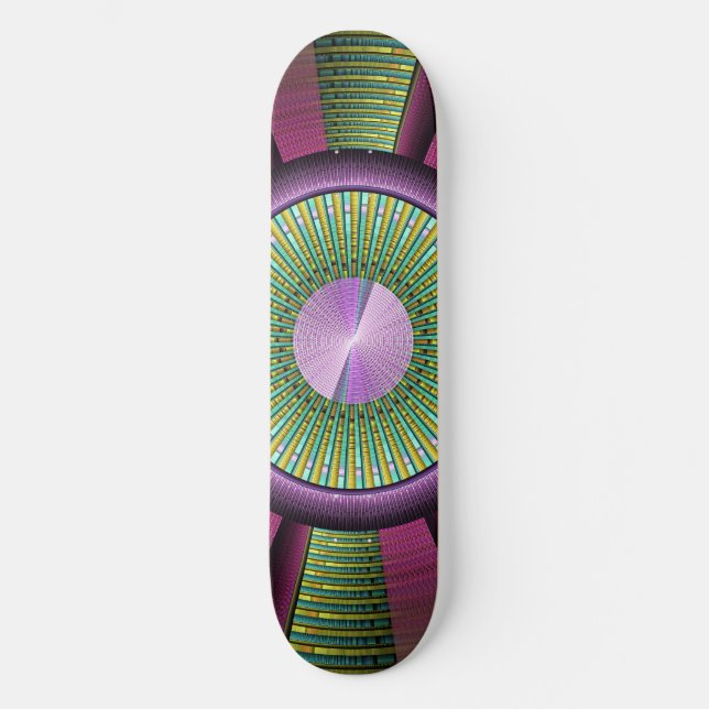 Skate Arte Fractal Decorativa Moderna Arredondada E Colo (Frente)