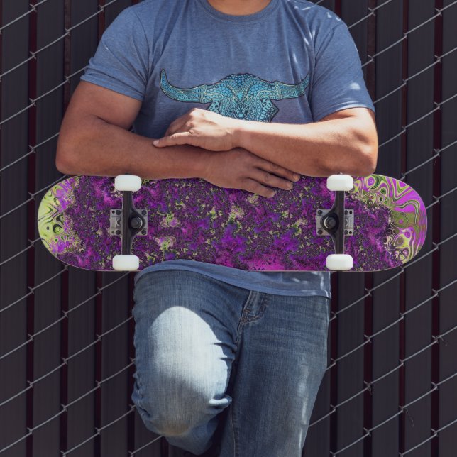 Skate Arte Fractal Funky Groovy Colorido e Ousado  (Ao ar livre 3)
