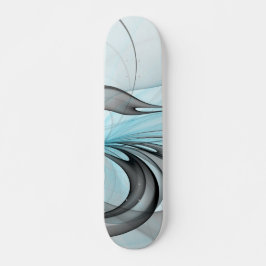 Skate Arte fractal moderna em cinza antracite abstrato a