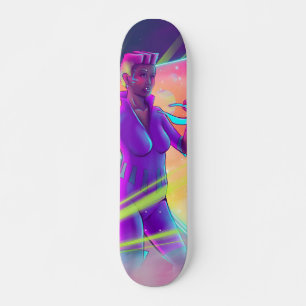 Skate Arte Futurística de Cyberpunk Sintomática