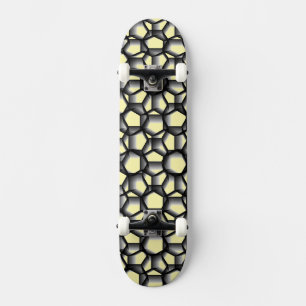 Skate Arte Geométrica Preta Lacy em Amarelo