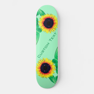 Skate Arte Girassóis - Adicionar seu texto / cores - Mo