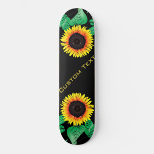 Skate Arte Girassóis - Adicionar Seu Texto / Nome